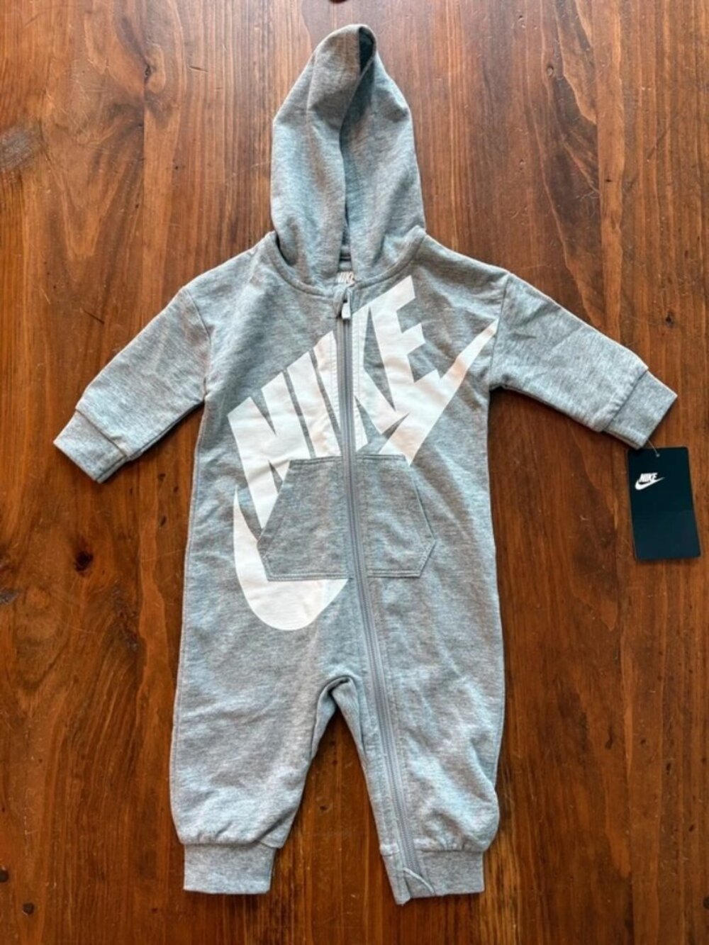 Nike One Piece Gray Coverall- Size 6 Months